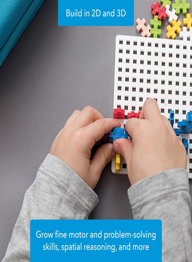 Plus-Plus Plus Plus Building Set with Travel Case, 3D Open Ended Stem Toy for Kids, 100 Mini Interlocking Pieces, 1 Baseplate - Basic Mix - Image 4